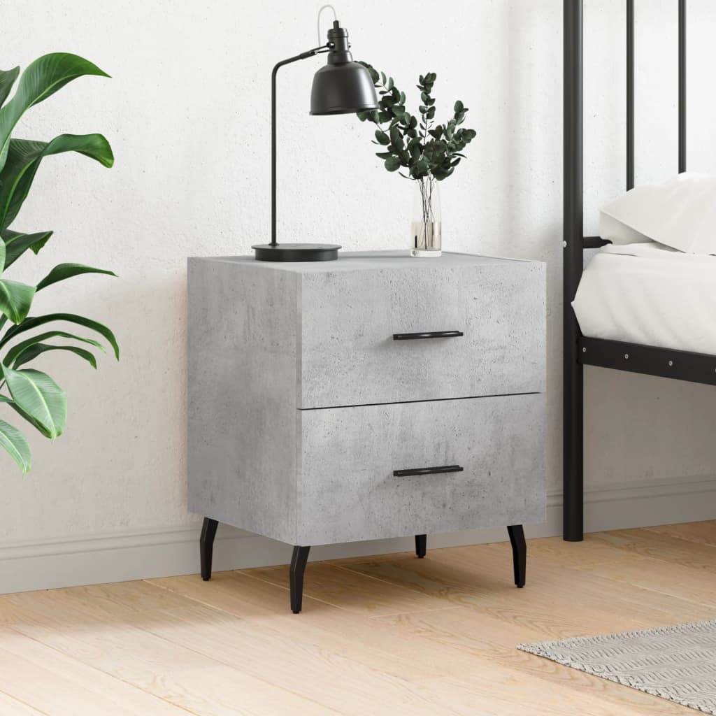 Bedside Cabinet 40x35x47,5 cm Engineered Wood Concrete grey 1