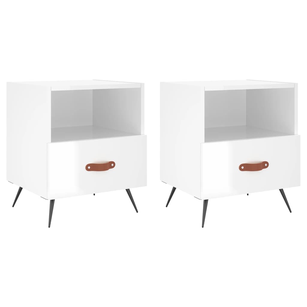Bedside Cabinet 40x35x47,5 cm Engineered Wood High gloss white
