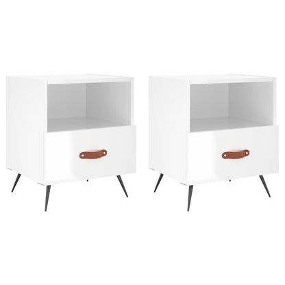 Bedside Cabinet 40x35x47,5 cm Engineered Wood High gloss white