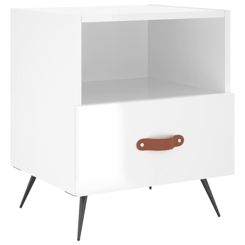 Bedside Cabinet 40x35x47,5 cm Engineered Wood High gloss white