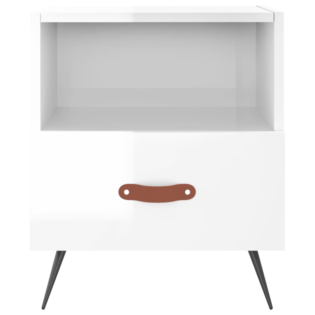 Bedside Cabinet 40x35x47,5 cm Engineered Wood High gloss white