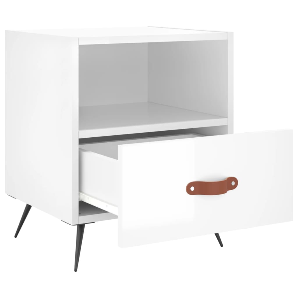 Bedside Cabinet 40x35x47,5 cm Engineered Wood High gloss white
