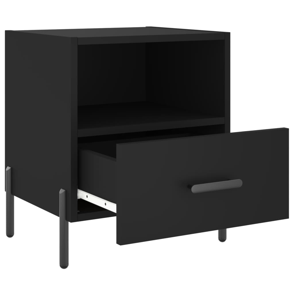 Bedside Cabinet 40x35x47,5 cm Engineered Wood Black