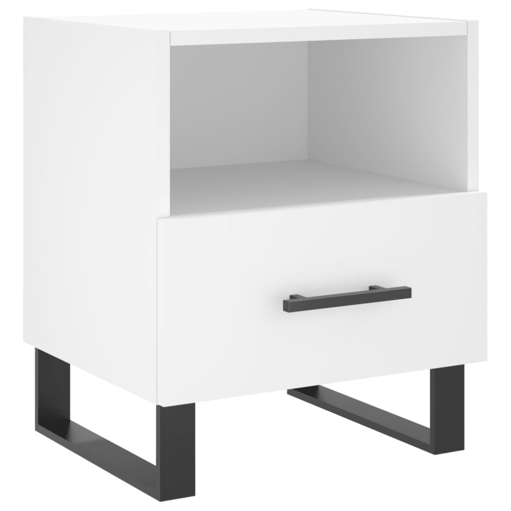 Bedside Cabinet 40x35x47,5 cm Engineered Wood White 1