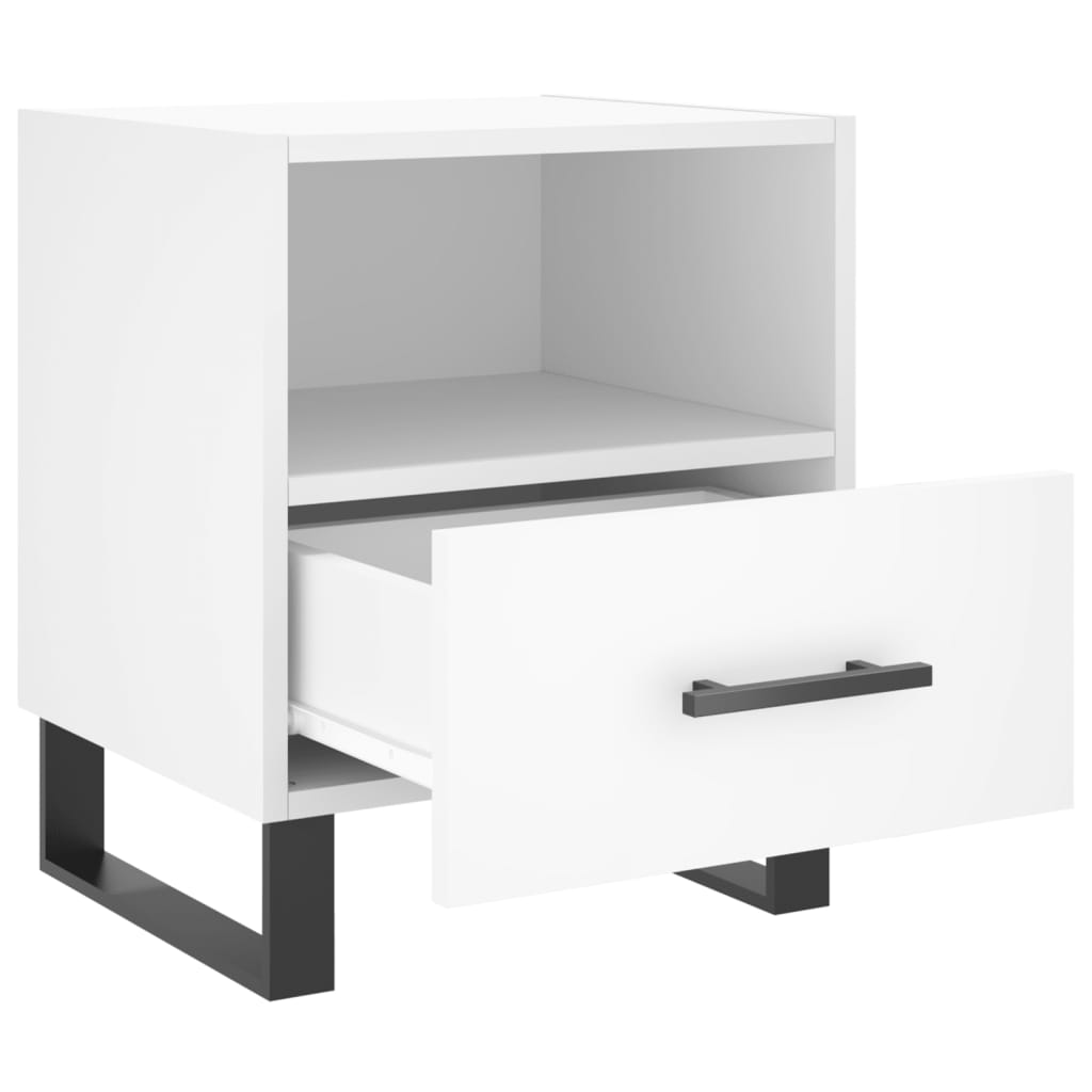 Bedside Cabinet 40x35x47,5 cm Engineered Wood White 1