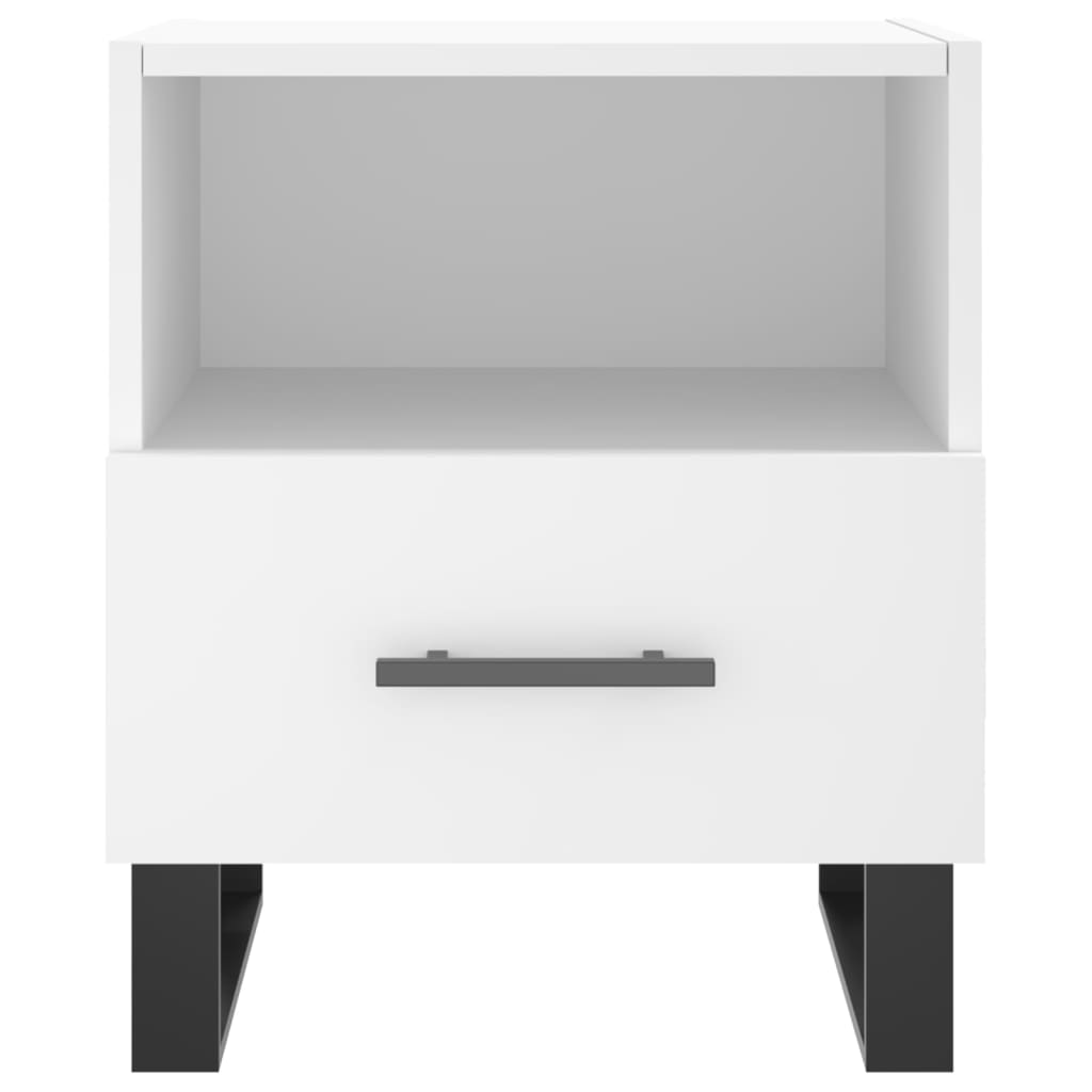 Bedside Cabinet 40x35x47,5 cm Engineered Wood White 1