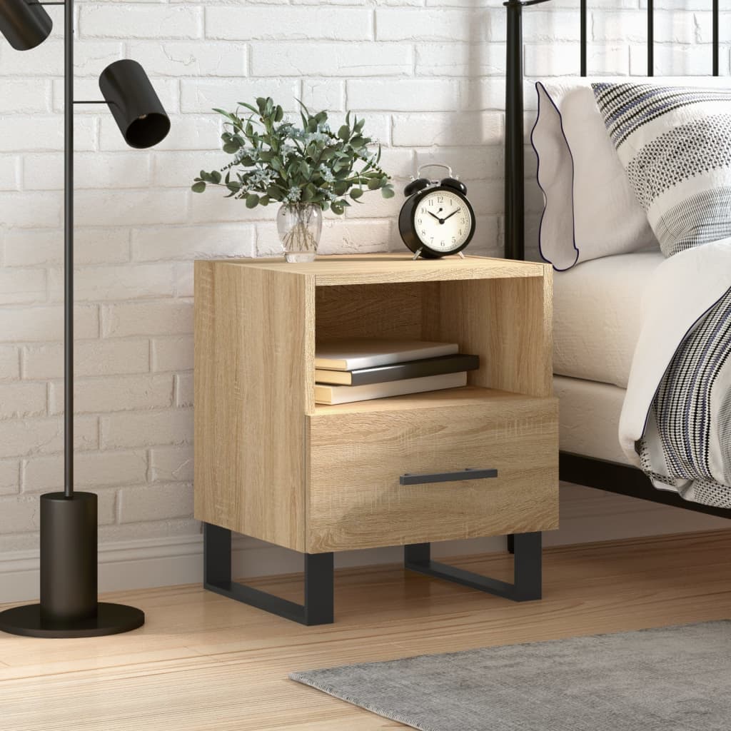 Bedside Cabinet 40x35x47,5 cm Engineered Wood Sonoma oak 1