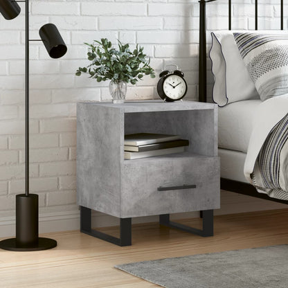 Bedside Cabinet 40x35x47,5 cm Engineered Wood Concrete grey 1