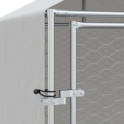 Outdoor Dog Kennel with Roof Silver 2x2x2,5 m Galvanised Steel 2 x 2 x 2.5 m