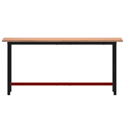 vidaXL Workbench 180x55x81.5 cm Solid Wood Beech and Metal 3