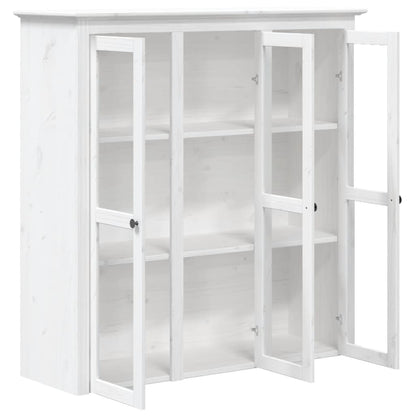 vidaXL Cabinet with Glass Doors BODO White Solid Wood Pine 4
