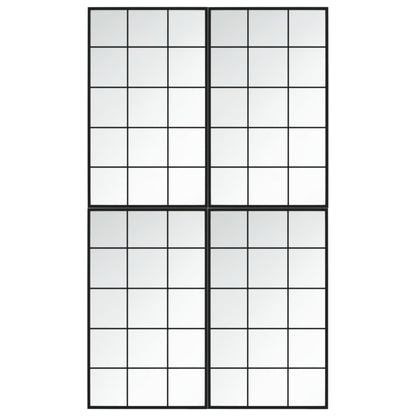 vidaXL Wall Mirrors 4 pcs Black 100x60 cm Metal 2