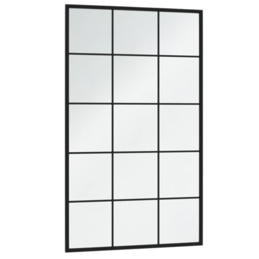 Wall Mirror Black Metal Length 60 cm 100 cm 4 pcs
