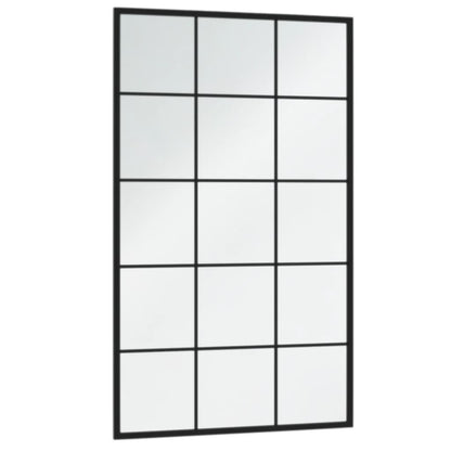 Wall Mirror Black Metal Length 60 cm 100 cm 4 pcs