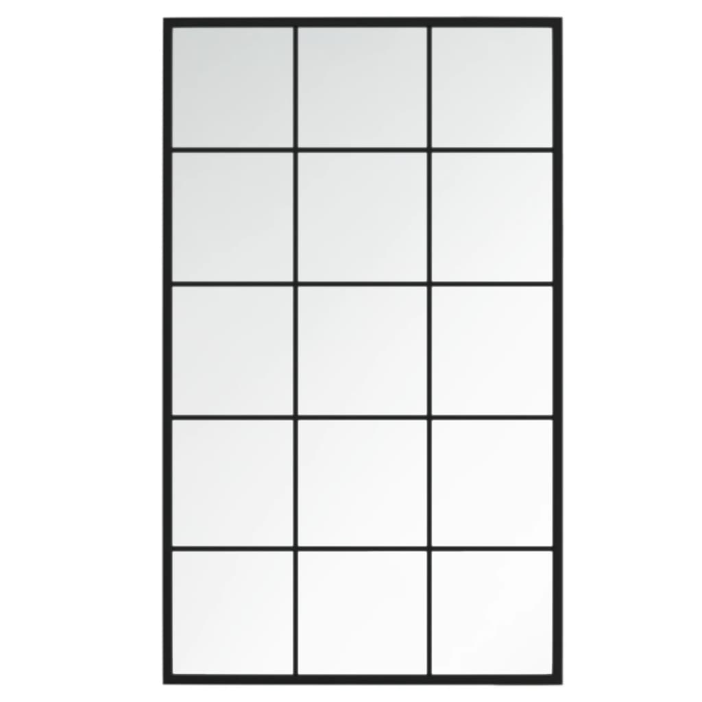 Wall Mirror Black Metal Length 60 cm 100 cm 4 pcs