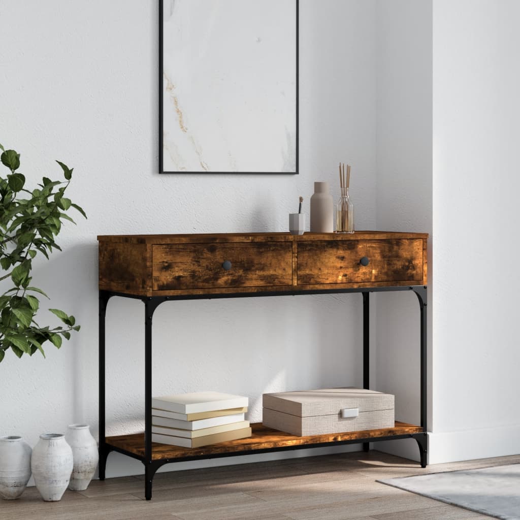 Console Table 100x34,5x75 cm Engineered Wood Smoked oak 100 cm