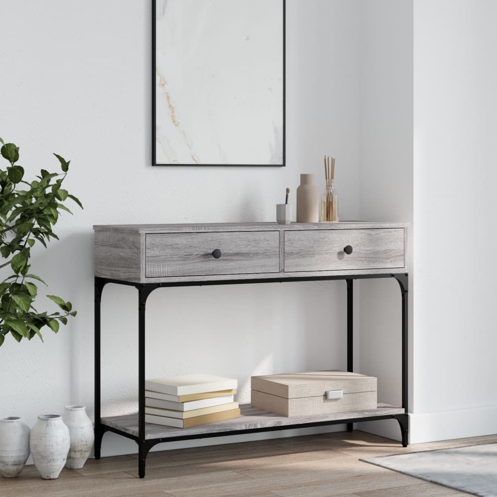 Console Table 100x34,5x75 cm Engineered Wood Grey sonoma 100 cm