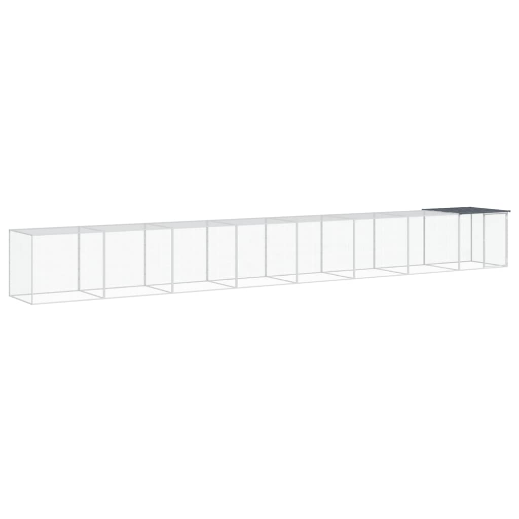 vidaXL Chicken Cage with Roof Anthracite 803x98x90 cm Galvanised Steel 2
