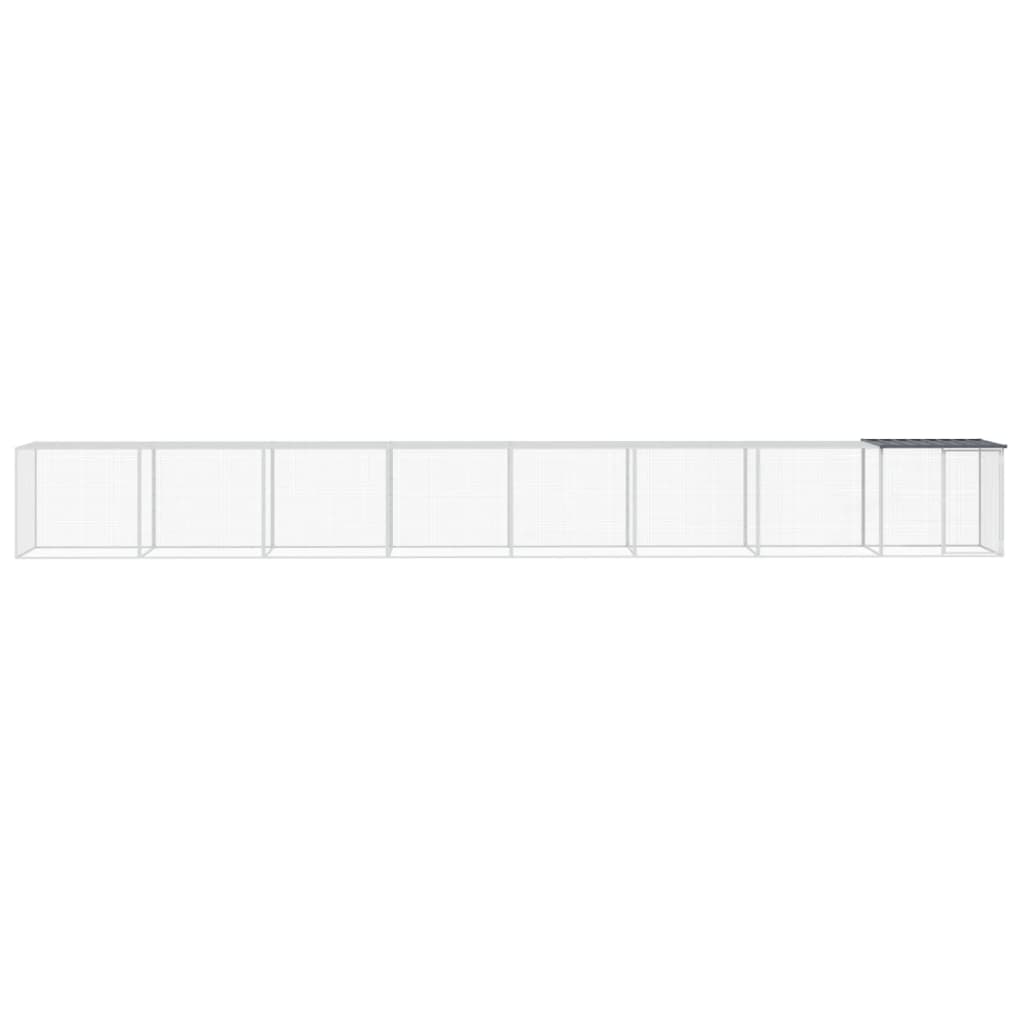 vidaXL Chicken Cage with Roof Anthracite 803x98x90 cm Galvanised Steel 3