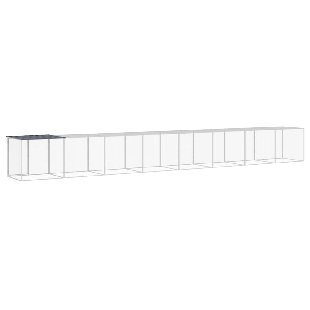 vidaXL Chicken Cage with Roof Anthracite 803x98x90 cm Galvanised Steel 5