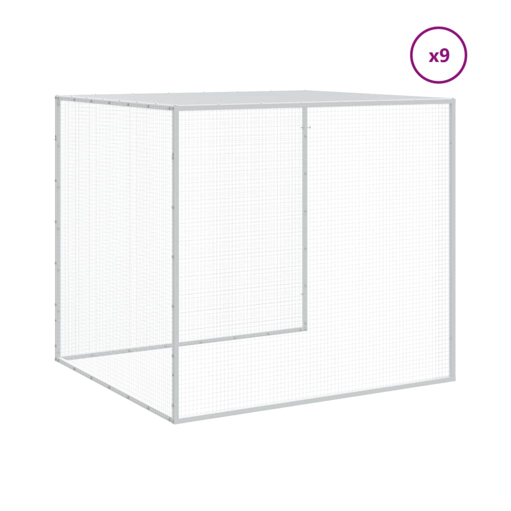 vidaXL Chicken Cage with Roof Anthracite 1003x98x90cm Galvanised Steel 5