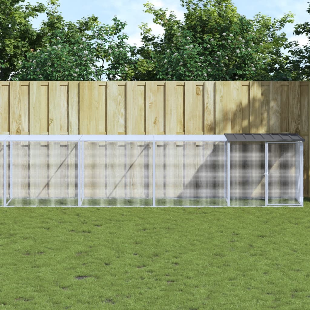 vidaXL Chicken Cage with Roof Anthracite 1003x98x90cm Galvanised Steel 1