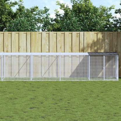 vidaXL Chicken Cage with Roof Anthracite 1003x98x90cm Galvanised Steel 1