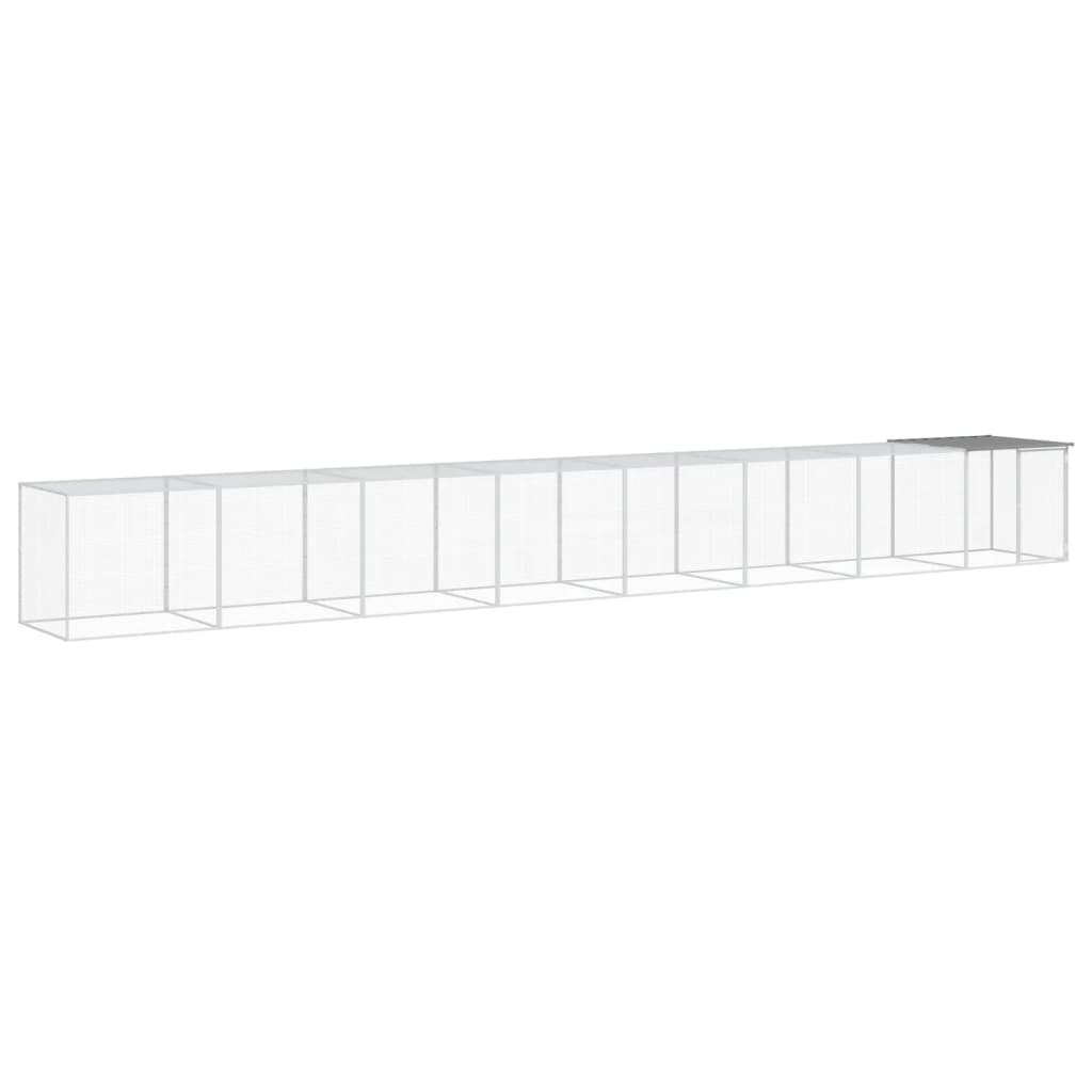 vidaXL Chicken Cage with Roof Light Grey 803x98x90 cm Galvanised Steel 2
