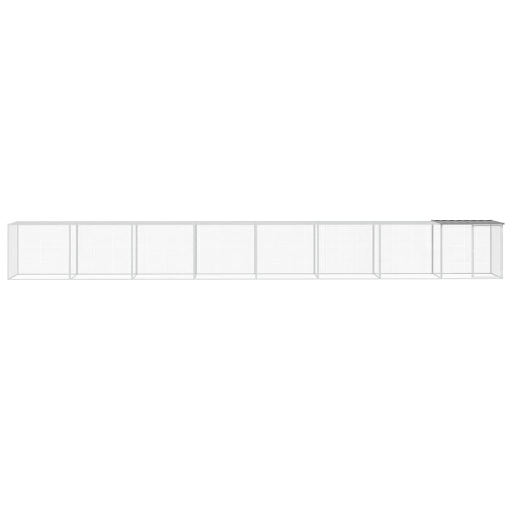 vidaXL Chicken Cage with Roof Light Grey 803x98x90 cm Galvanised Steel 3