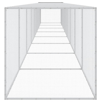 vidaXL Chicken Cage with Roof Light Grey 803x98x90 cm Galvanised Steel 4