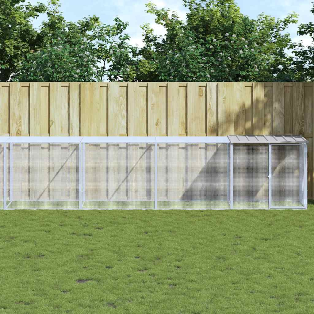 vidaXL Chicken Cage with Roof Light Grey 803x98x90 cm Galvanised Steel 1