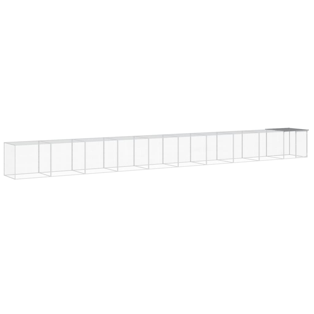 vidaXL Chicken Cage with Roof Light Grey 1003x98x90cm Galvanised Steel 2