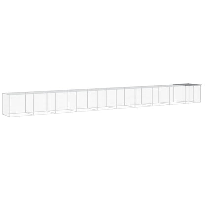 vidaXL Chicken Cage with Roof Light Grey 1003x98x90cm Galvanised Steel 2