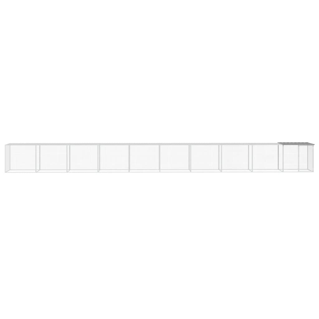 vidaXL Chicken Cage with Roof Light Grey 1003x98x90cm Galvanised Steel 3
