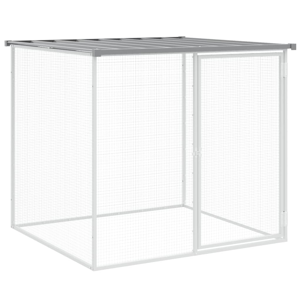 vidaXL Chicken Cage with Roof Light Grey 1003x98x90cm Galvanised Steel 4