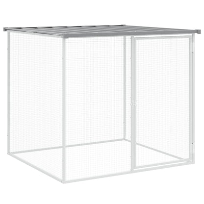 vidaXL Chicken Cage with Roof Light Grey 1003x98x90cm Galvanised Steel 4