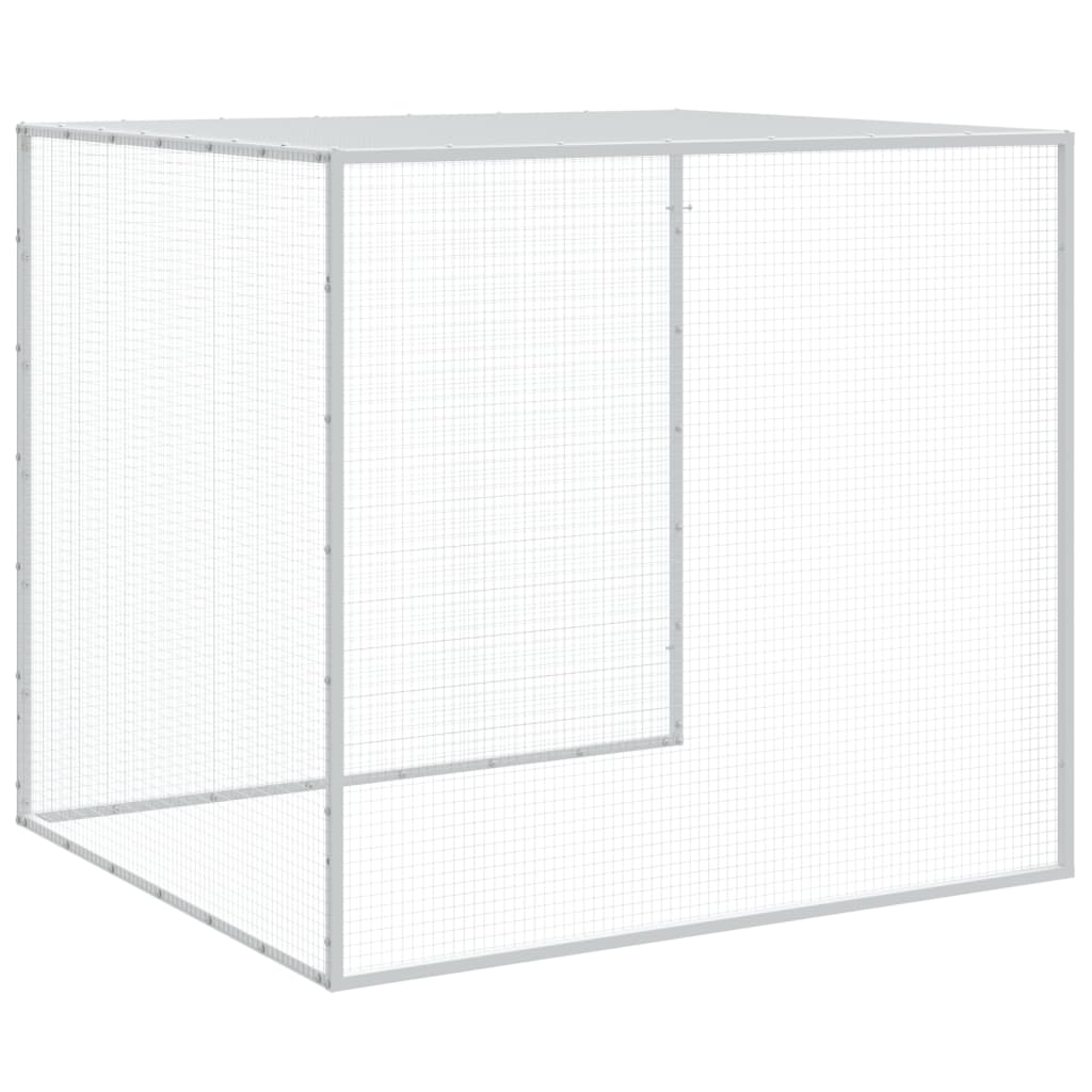 vidaXL Chicken Cage with Roof Light Grey 1003x98x90cm Galvanised Steel 6
