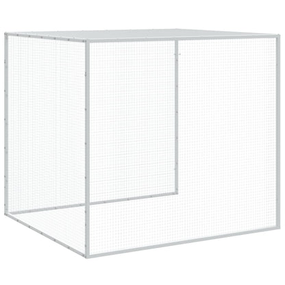 vidaXL Chicken Cage with Roof Light Grey 1003x98x90cm Galvanised Steel 6