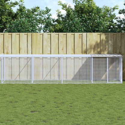 vidaXL Chicken Cage with Roof Light Grey 1003x98x90cm Galvanised Steel 1