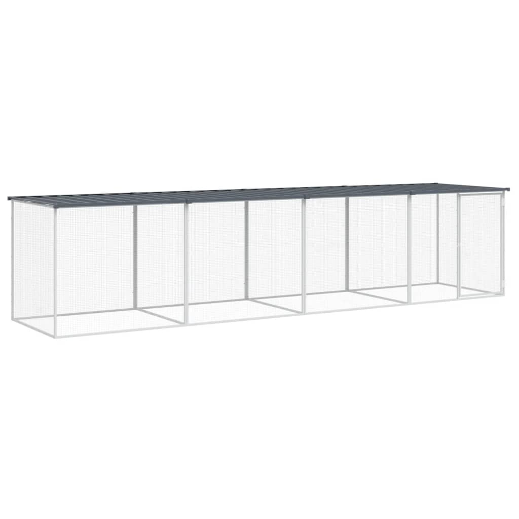 vidaXL Chicken Cage with Roof Anthracite 403x98x90 cm Galvanised Steel 2