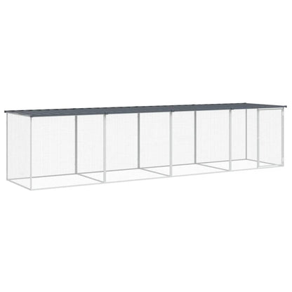 vidaXL Chicken Cage with Roof Anthracite 403x98x90 cm Galvanised Steel 2