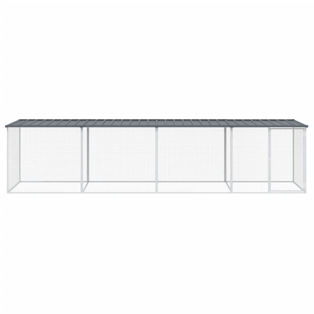 vidaXL Chicken Cage with Roof Anthracite 403x98x90 cm Galvanised Steel 3