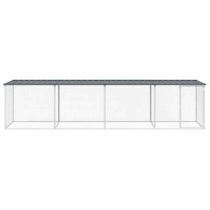 vidaXL Chicken Cage with Roof Anthracite 403x98x90 cm Galvanised Steel 3