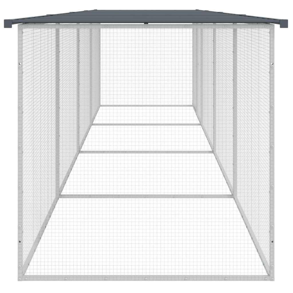 vidaXL Chicken Cage with Roof Anthracite 403x98x90 cm Galvanised Steel 4