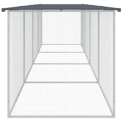 vidaXL Chicken Cage with Roof Anthracite 403x98x90 cm Galvanised Steel 4