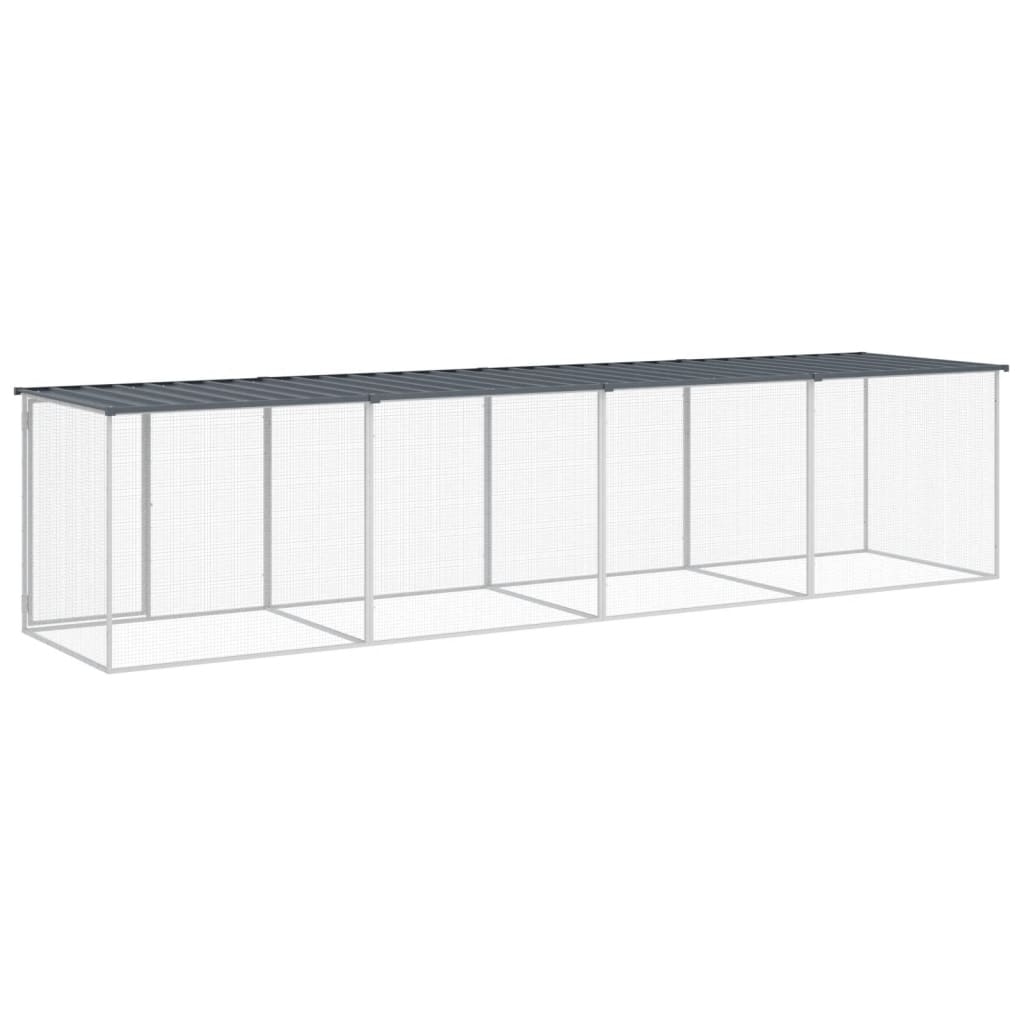 vidaXL Chicken Cage with Roof Anthracite 403x98x90 cm Galvanised Steel 5