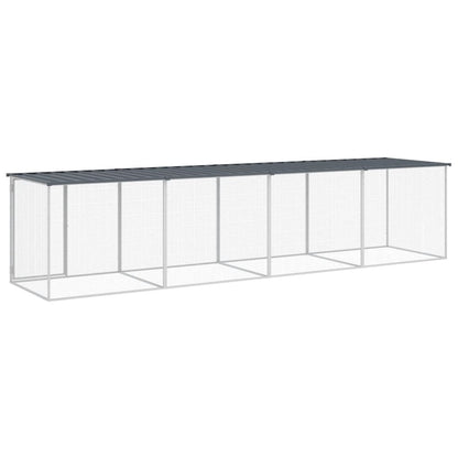 vidaXL Chicken Cage with Roof Anthracite 403x98x90 cm Galvanised Steel 5