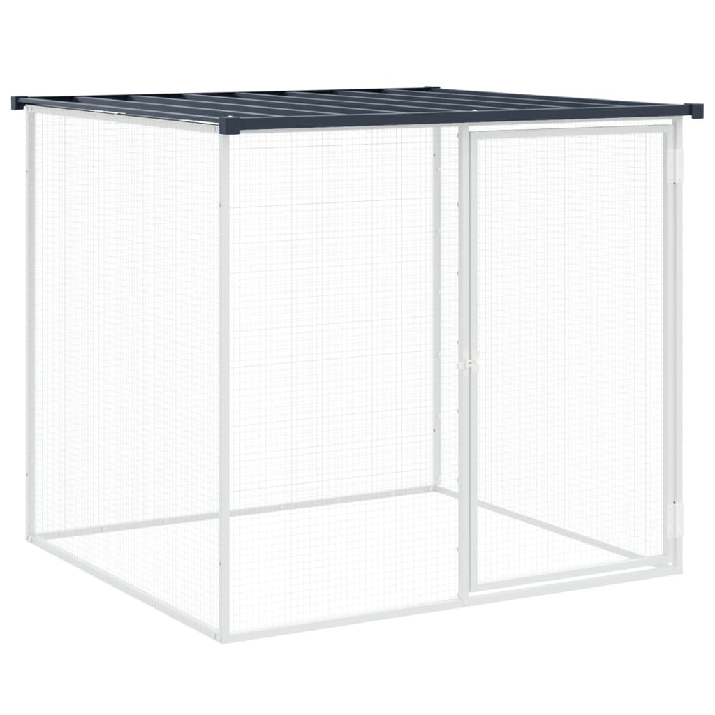 vidaXL Chicken Cage with Roof Anthracite 403x98x90 cm Galvanised Steel 6
