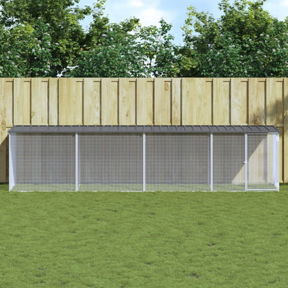 vidaXL Chicken Cage with Roof Anthracite 403x98x90 cm Galvanised Steel 1