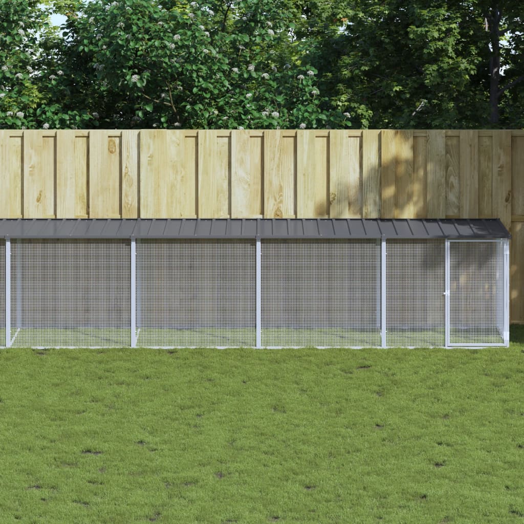 vidaXL Chicken Cage with Roof Galvanised Steel